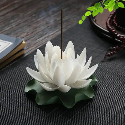 Ceramic Handicraft Lotus Incense Holder - Zen Lotus Incense Tray Ornaments