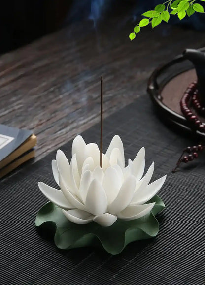 Ceramic Handicraft Lotus Incense Holder - Zen Lotus Incense Tray Ornaments