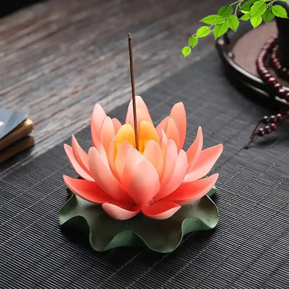 Ceramic Handicraft Lotus Incense Holder - Zen Lotus Incense Tray Ornaments