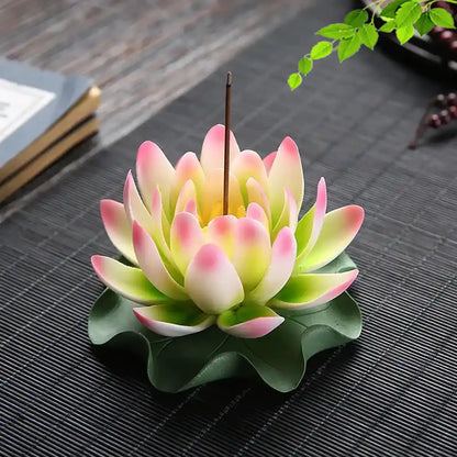 Ceramic Handicraft Lotus Incense Holder - Zen Lotus Incense Tray Ornaments