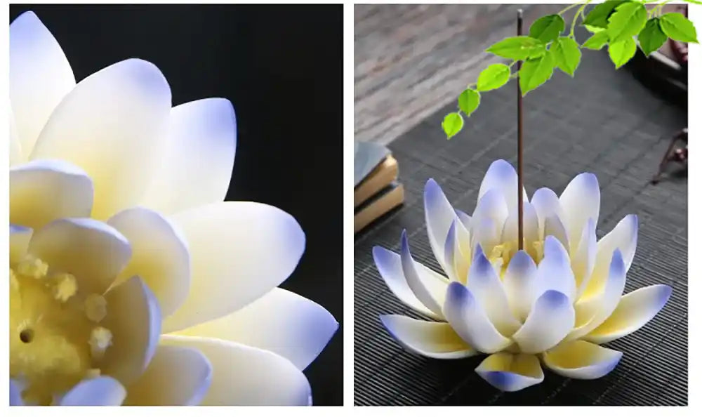 Ceramic Handicraft Lotus Incense Holder - Zen Lotus Incense Tray Ornaments