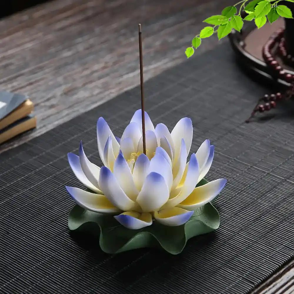 Ceramic Handicraft Lotus Incense Holder - Zen Lotus Incense Tray Ornaments