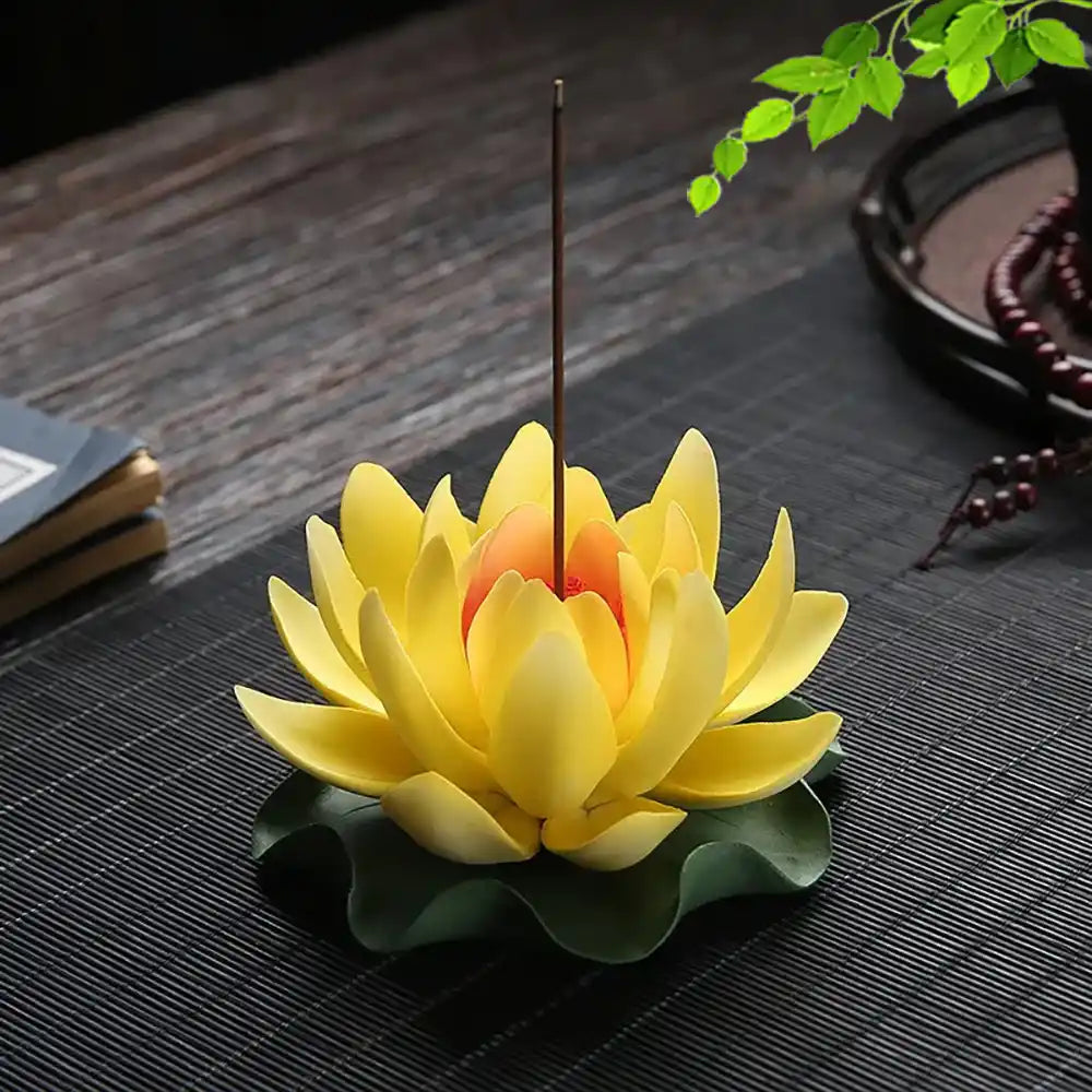 Ceramic Handicraft Lotus Incense Holder - Zen Lotus Incense Tray Ornaments