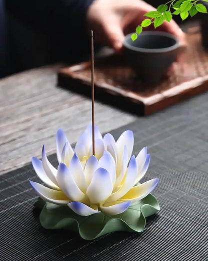 Ceramic Handicraft Lotus Incense Holder - Zen Lotus Incense Tray Ornaments