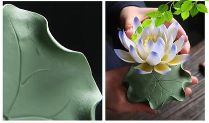 Ceramic Handicraft Lotus Incense Holder - Zen Lotus Incense Tray Ornaments