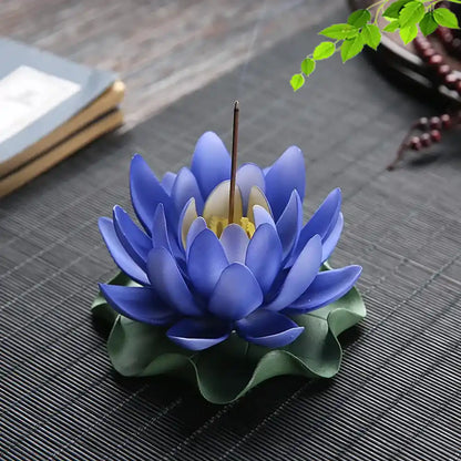 Ceramic Handicraft Lotus Incense Holder - Zen Lotus Incense Tray Ornaments