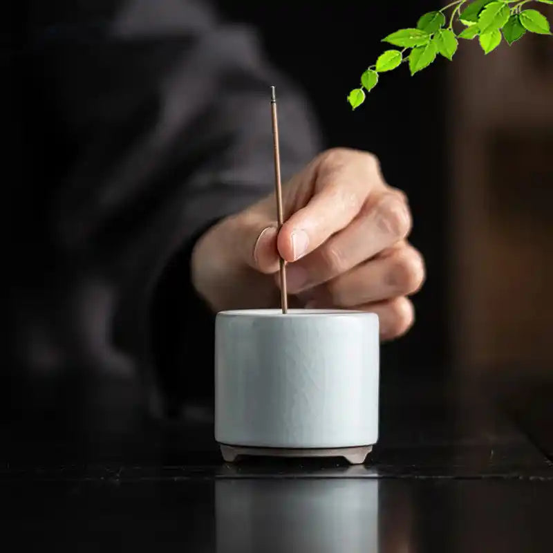 Ceramic Incense Burner Retro Minimalist Handmade Crackle Incense Holder