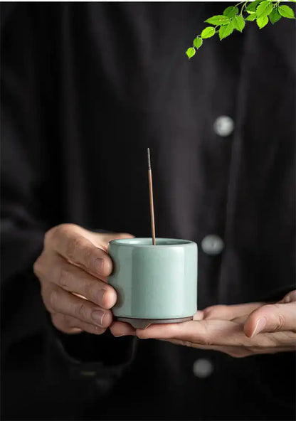 Ceramic Incense Burner Retro Minimalist Handmade Crackle Incense Holder