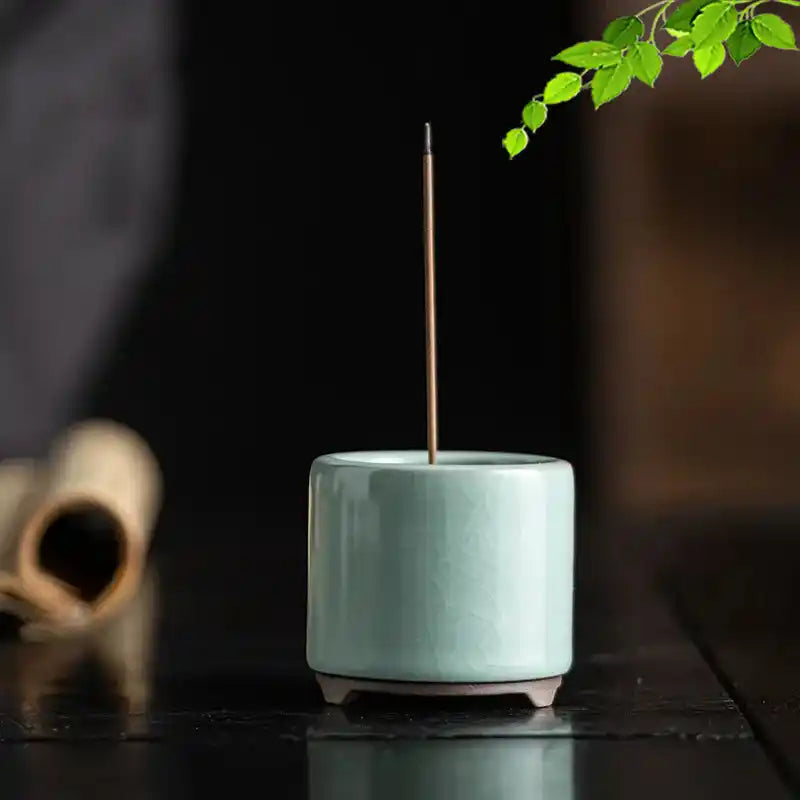 Ceramic Incense Burner Retro Minimalist Handmade Crackle Incense Holder