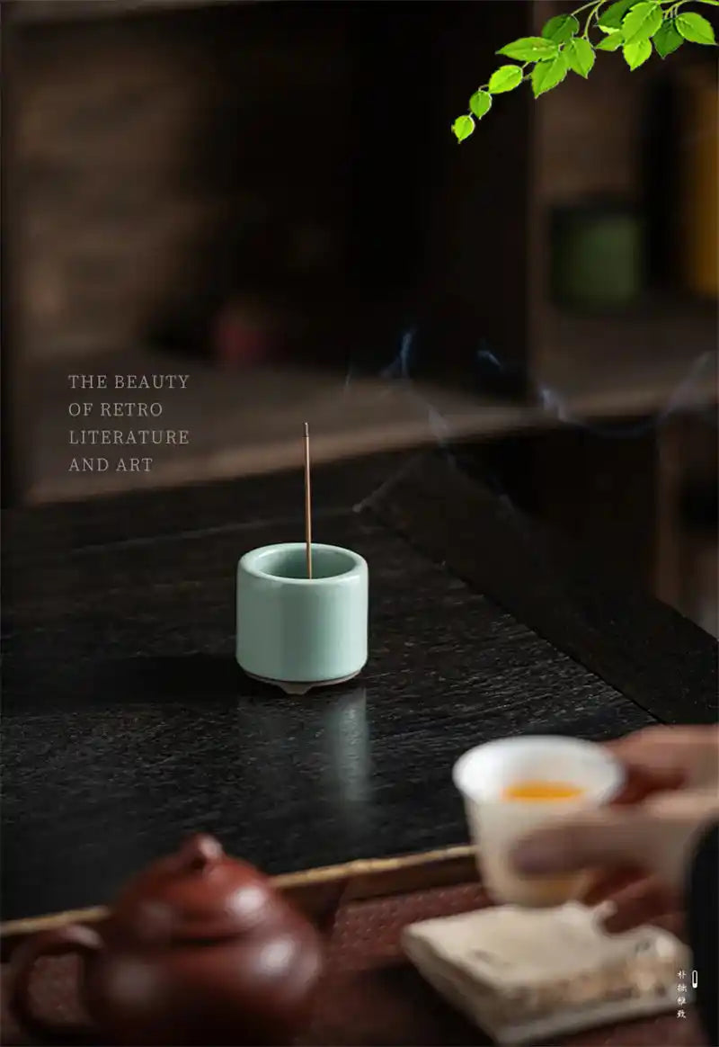 Ceramic Incense Burner Retro Minimalist Handmade Crackle Incense Holder