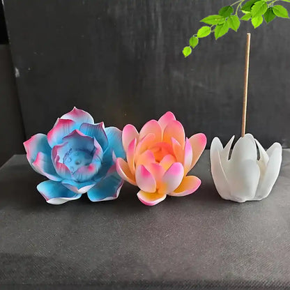 Ceramic Lotus Incense Holder - 3 Colors Handmade Incense Tray