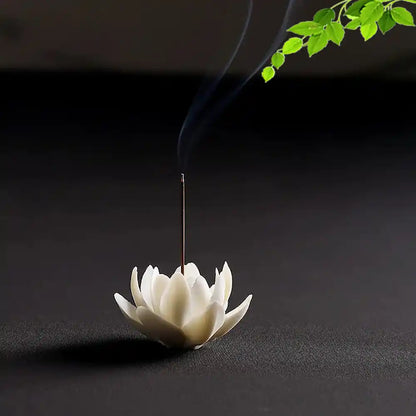 Ceramic Lotus Incense Holder - 3 Colors Handmade Incense Tray