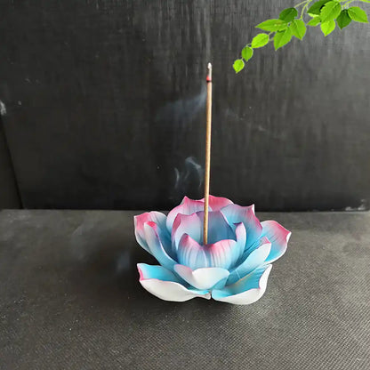 Ceramic Lotus Incense Holder - 3 Colors Handmade Incense Tray