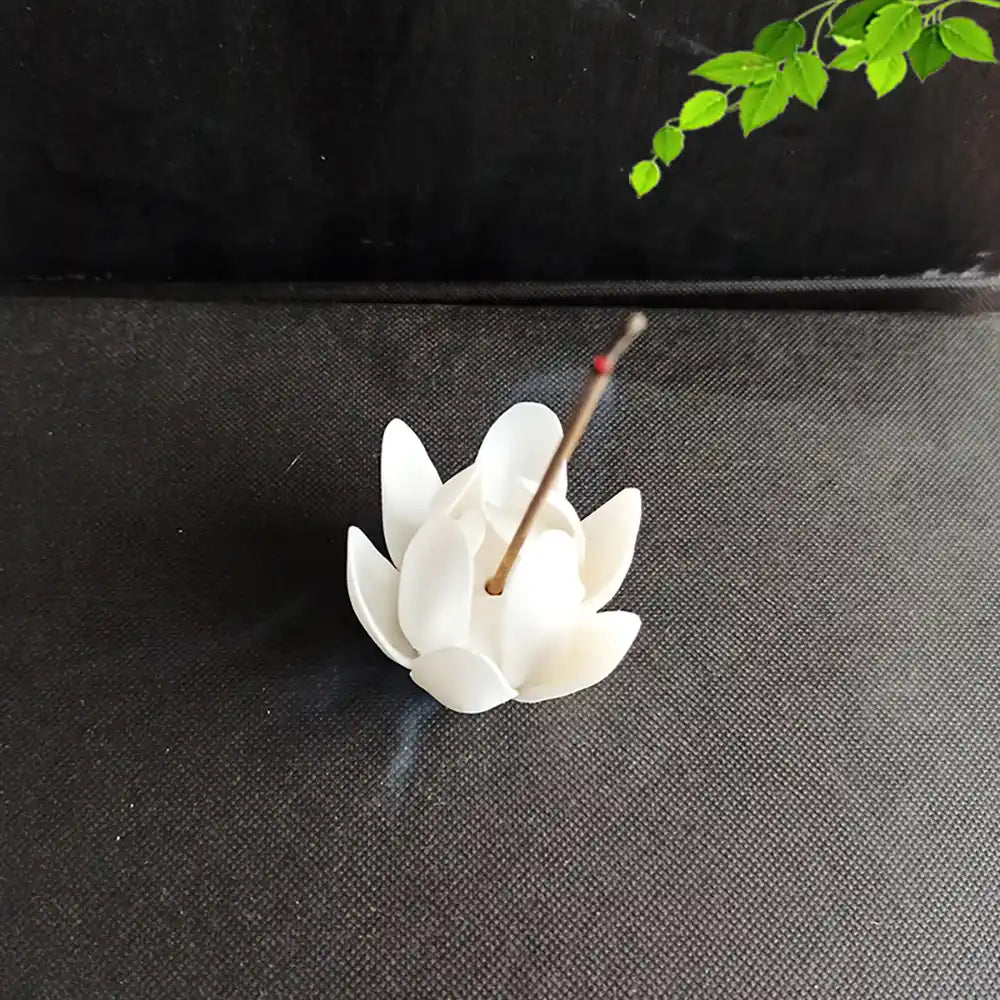 Ceramic Lotus Incense Holder - 3 Colors Handmade Incense Tray