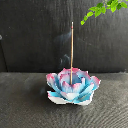 Ceramic Lotus Incense Holder - 3 Colors Handmade Incense Tray