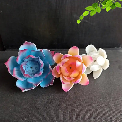 Ceramic Lotus Incense Holder - 3 Colors Handmade Incense Tray