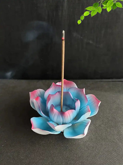 Ceramic Lotus Incense Holder - 3 Colors Handmade Incense Tray