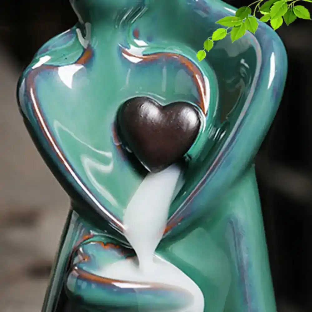 Ceramic Love Statue Backflow Incense Burner - Incense Waterfall Couple Hug