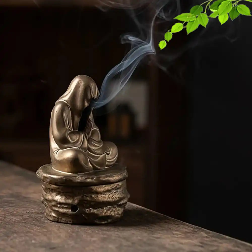 Ceramic Meditation Formless Monk Incense Burner - Tearoom Yoga Zen Decor