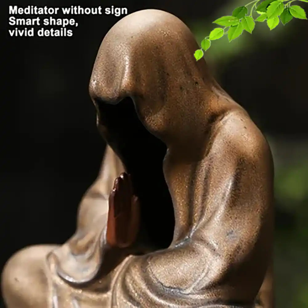 Ceramic Meditation Formless Monk Incense Burner - Tearoom Yoga Zen Decor