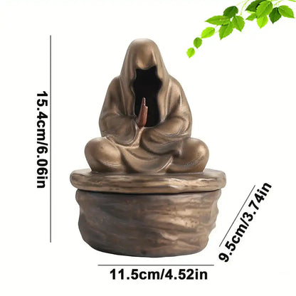 Ceramic Meditation Formless Monk Incense Burner - Tearoom Yoga Zen Decor