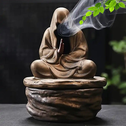 Ceramic Meditation Formless Monk Incense Burner - Tearoom Yoga Zen Decor