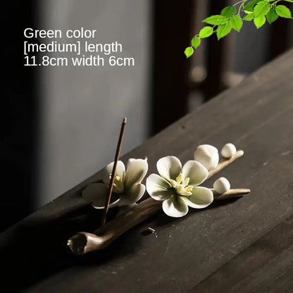 Ceramic Plum Blossom Incense Holder - Pure Handmade Tea Ceremony Decoration