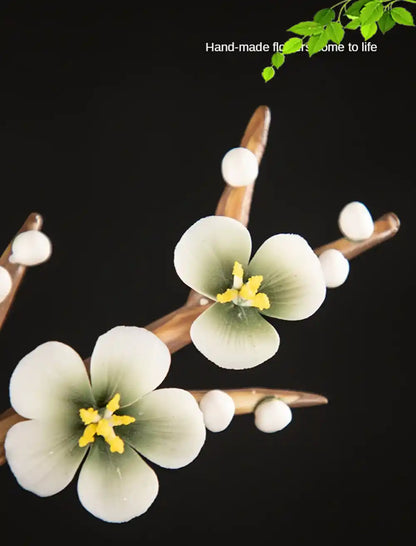 Ceramic Plum Blossom Incense Holder - Pure Handmade Tea Ceremony Decoration