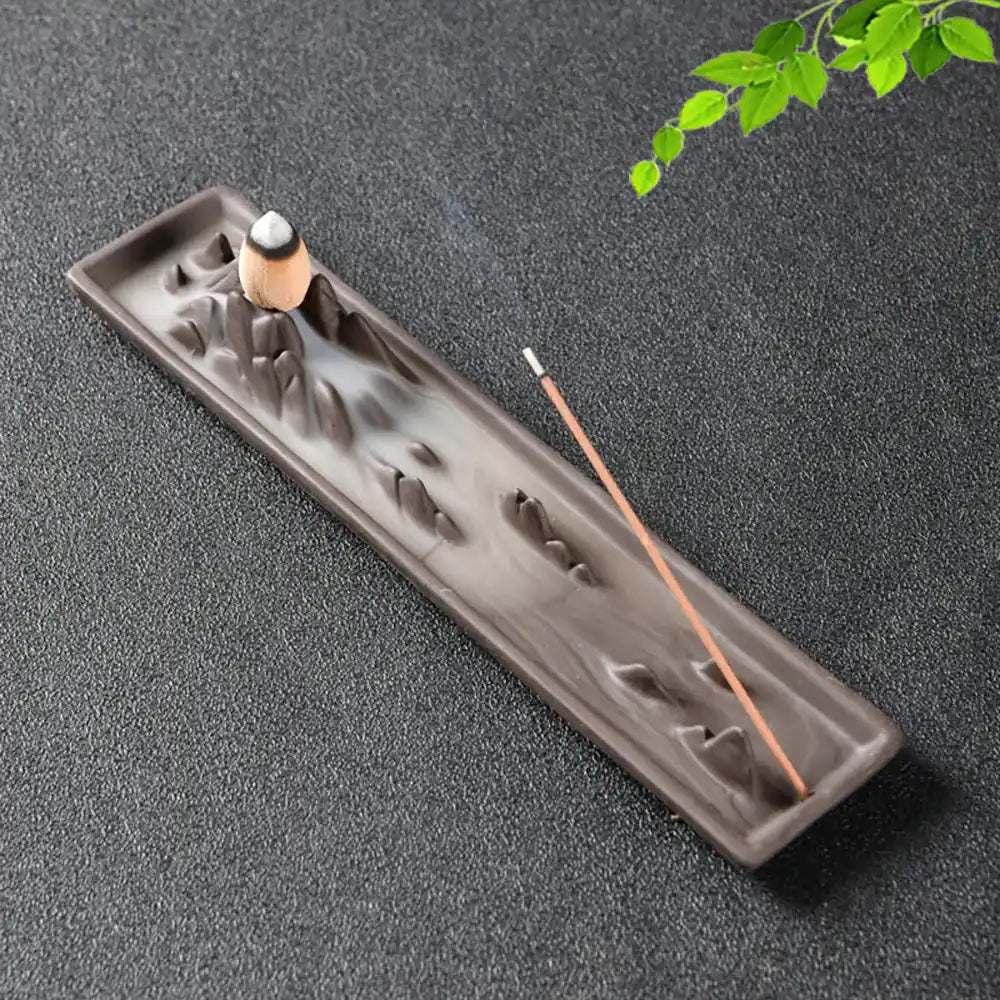 Chinese Style Landscape Ceramic Backflow Incense Burner - Incense Holder