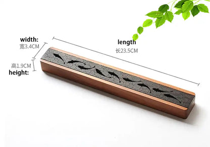 Zen Heart Wood Box Incense Holder - Handmade Carving Incense Burner