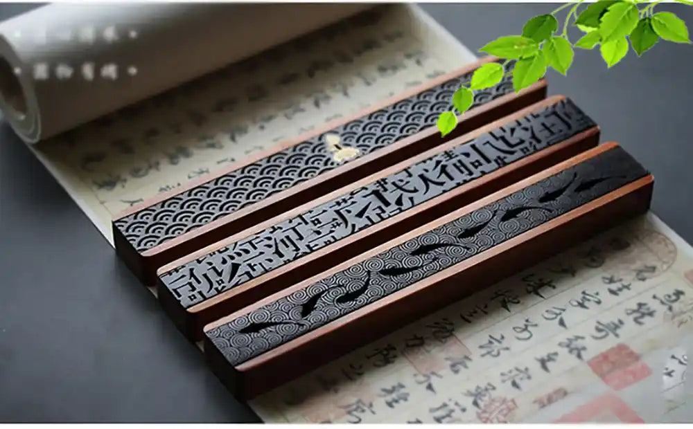 Zen Heart Wood Box Incense Holder - Handmade Carving Incense Burner