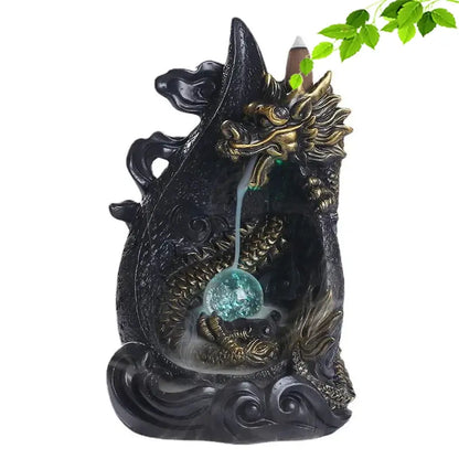 Dragon's Whisper LED Dragon Incense Burner Resin Waterfall Incense Burner