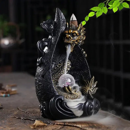 Dragon's Whisper LED Dragon Incense Burner Resin Waterfall Incense Burner