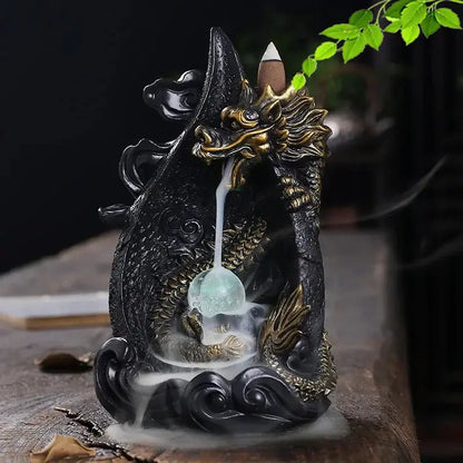 Dragon's Whisper LED Dragon Incense Burner Resin Waterfall Incense Burner