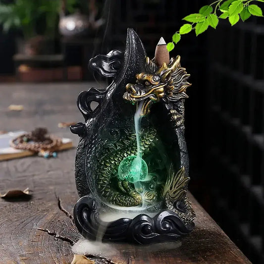 Dragon's Whisper LED Dragon Incense Burner Resin Waterfall Incense Burner