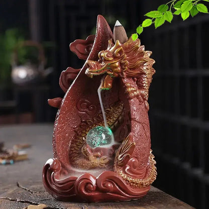 Dragon's Whisper LED Dragon Incense Burner Resin Waterfall Incense Burner