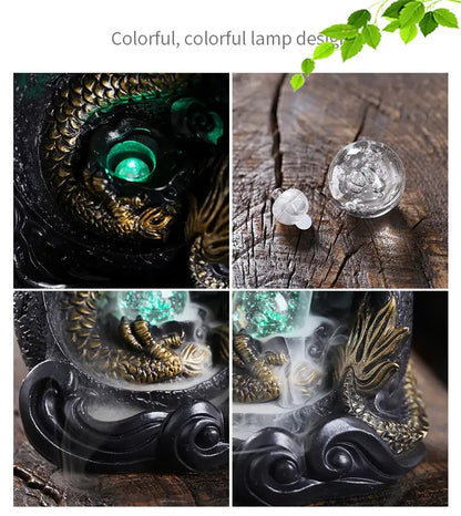 Dragon's Whisper LED Dragon Incense Burner Resin Waterfall Incense Burner