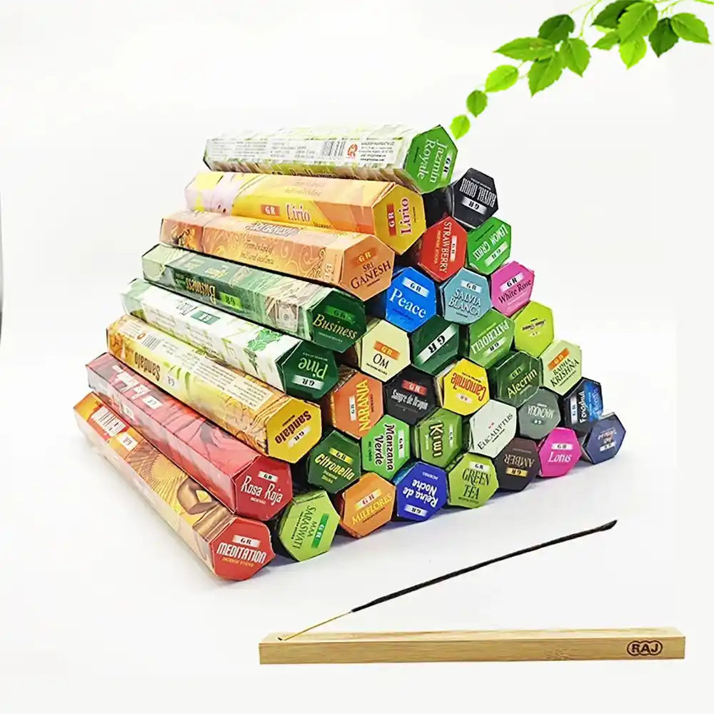 GR Indian Incense Sticks - 20 Sticks Fengshui Palo Santo Coconut Sandalwood Jasmine