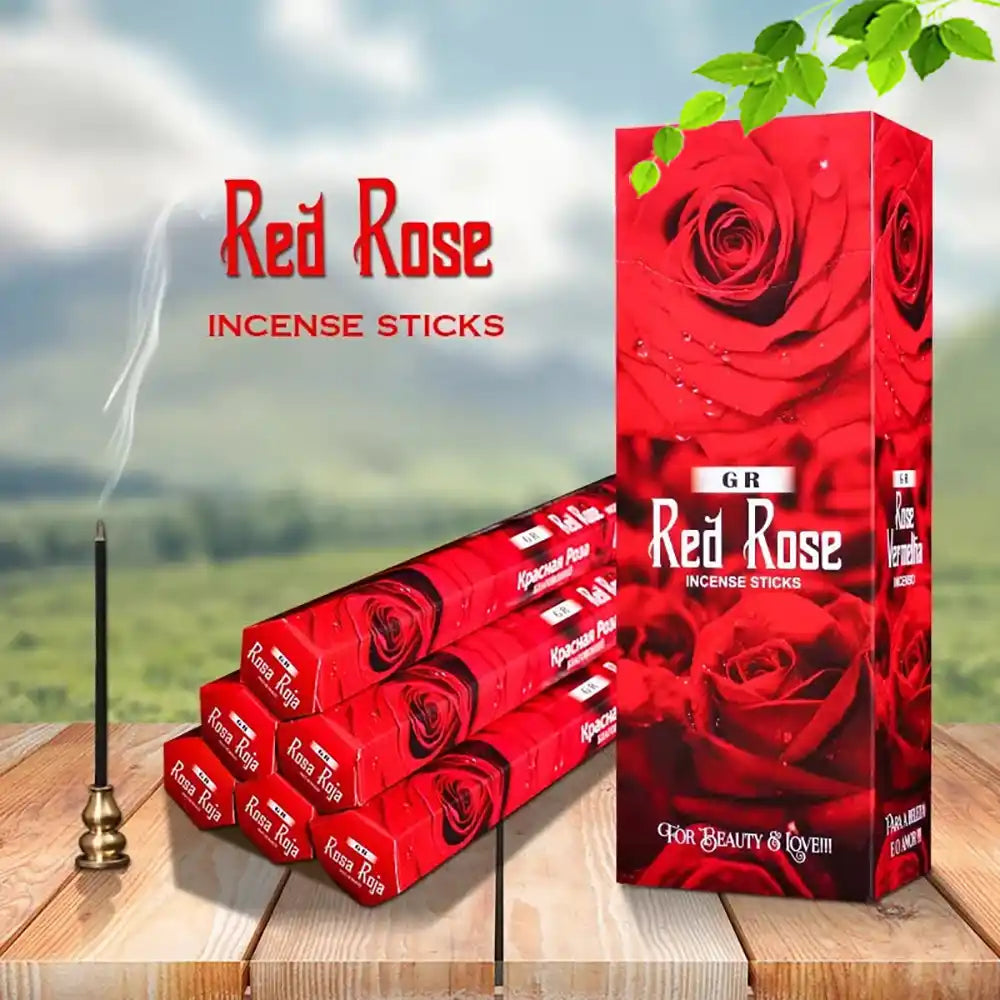 GR Indian Incense Sticks - 20 Sticks Sandalwood Red Rose Forest Dragon Blood