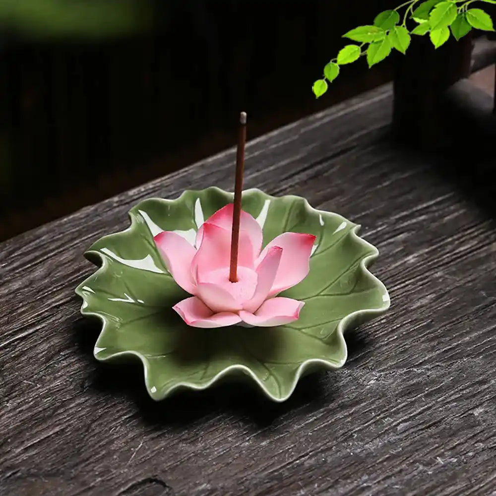 Handmade Ceramic Lotus Incense Holder - 4 Optional For Yoga Home ornaments