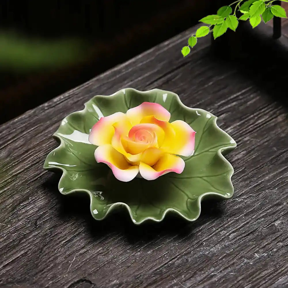 Handmade Ceramic Lotus Incense Holder - 4 Optional For Yoga Home ornaments