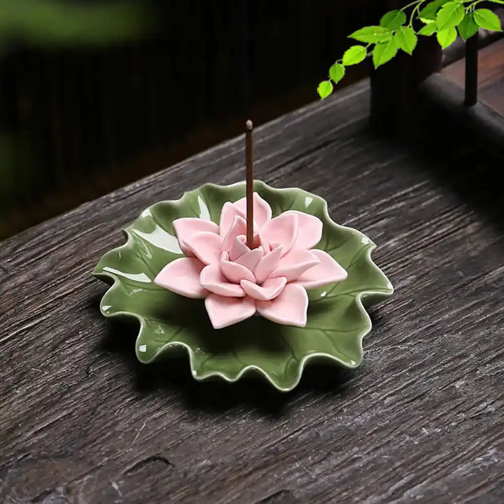 Handmade Ceramic Lotus Incense Holder - 4 Optional For Yoga Home ornaments