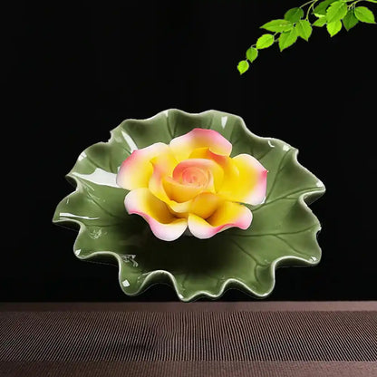 Handmade Ceramic Lotus Incense Holder - 4 Optional For Yoga Home ornaments