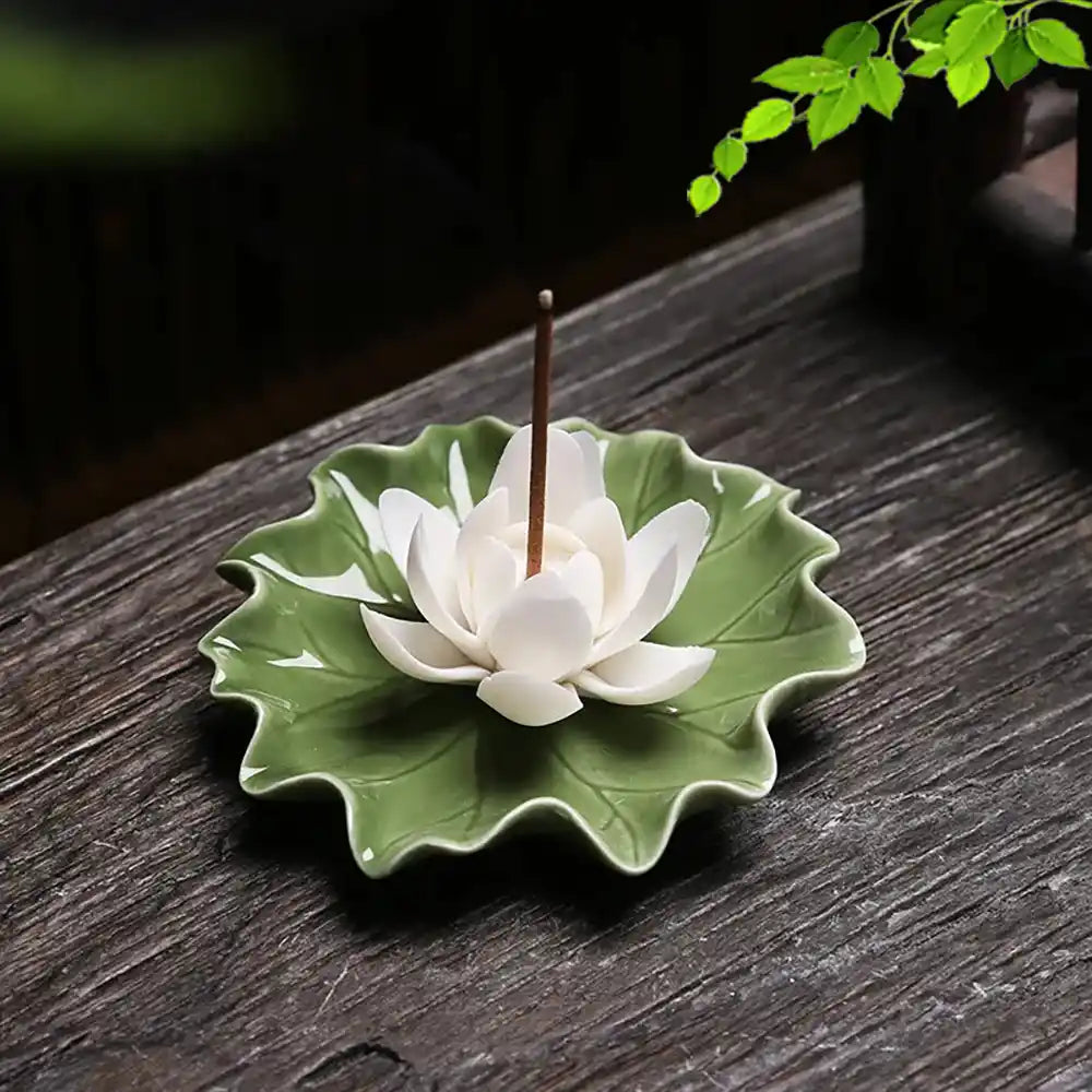 Handmade Ceramic Lotus Incense Holder - 4 Optional For Yoga Home ornaments