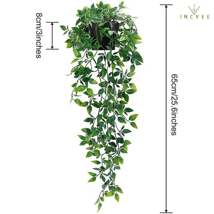 Hängender künstlicher Efeu – 7 verschiedene Designs, UV-beständiges Rankgrün, Wanddekoration, 90 cm