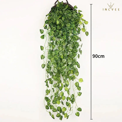 Hängender künstlicher Efeu – 7 verschiedene Designs, UV-beständiges Rankgrün, Wanddekoration, 90 cm