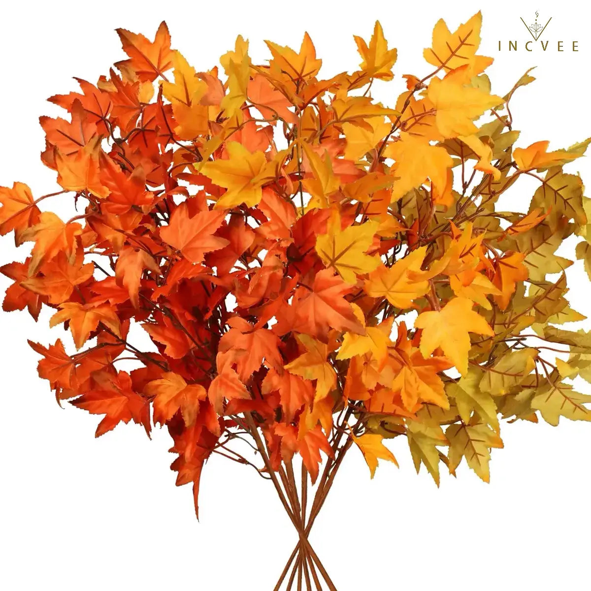 Künstlicher Ahornzweig in gealterter, getrockneter Optik – dezentes Herbstlaub, minimalistische Zen-Stille, 38 cm langer Vintage-Zweig