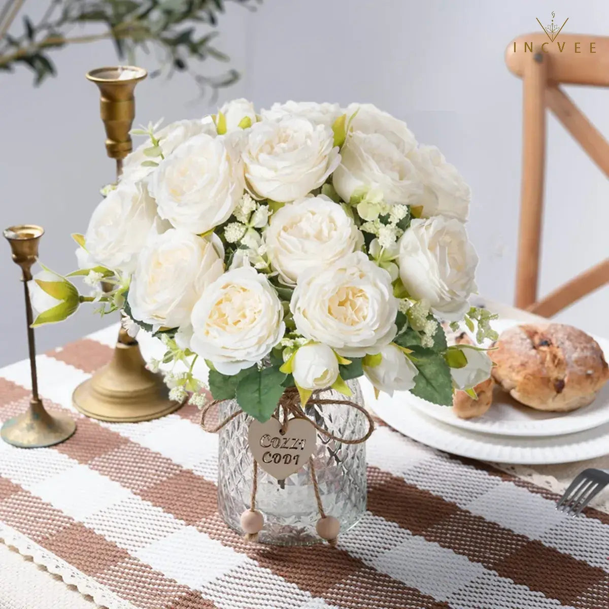 Kaiserlicher Seidenpfingstrosenstrauß – Orientalische Königin der Blumen, Symbol für Reichtum und Wohlstand, 9 Köpfe / 30 cm Stiel