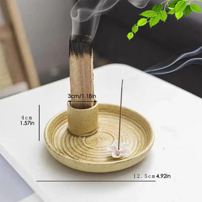 4 Usage Japanese Style Ceramic Incense Holder And Burner For Yoga Meditation