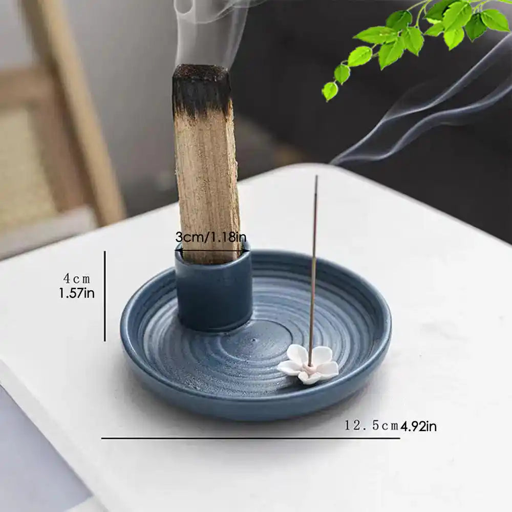 4 Usage Japanese Style Ceramic Incense Holder And Burner For Yoga Meditation